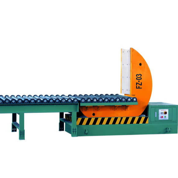 Coil tilter with conveyor automatic turning machine inline steel coil upender with roller conveyor