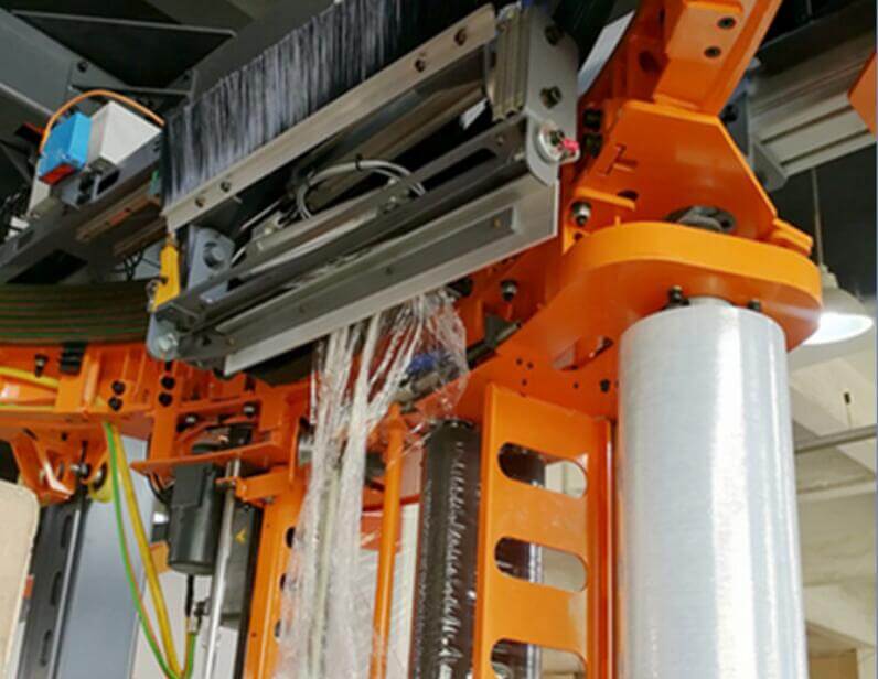 film cutter of the high speed ring type pallet wrapper