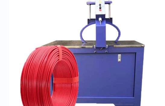 Cheap coil strapping machine to tie cable coils and bobbin by PP belt cable coil strapping machine-min