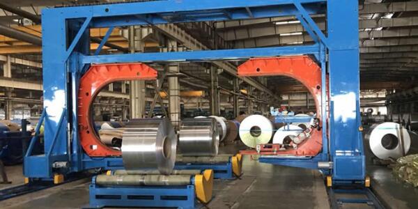 coil master wrapping machine packing wide steel coils and wire spools-min